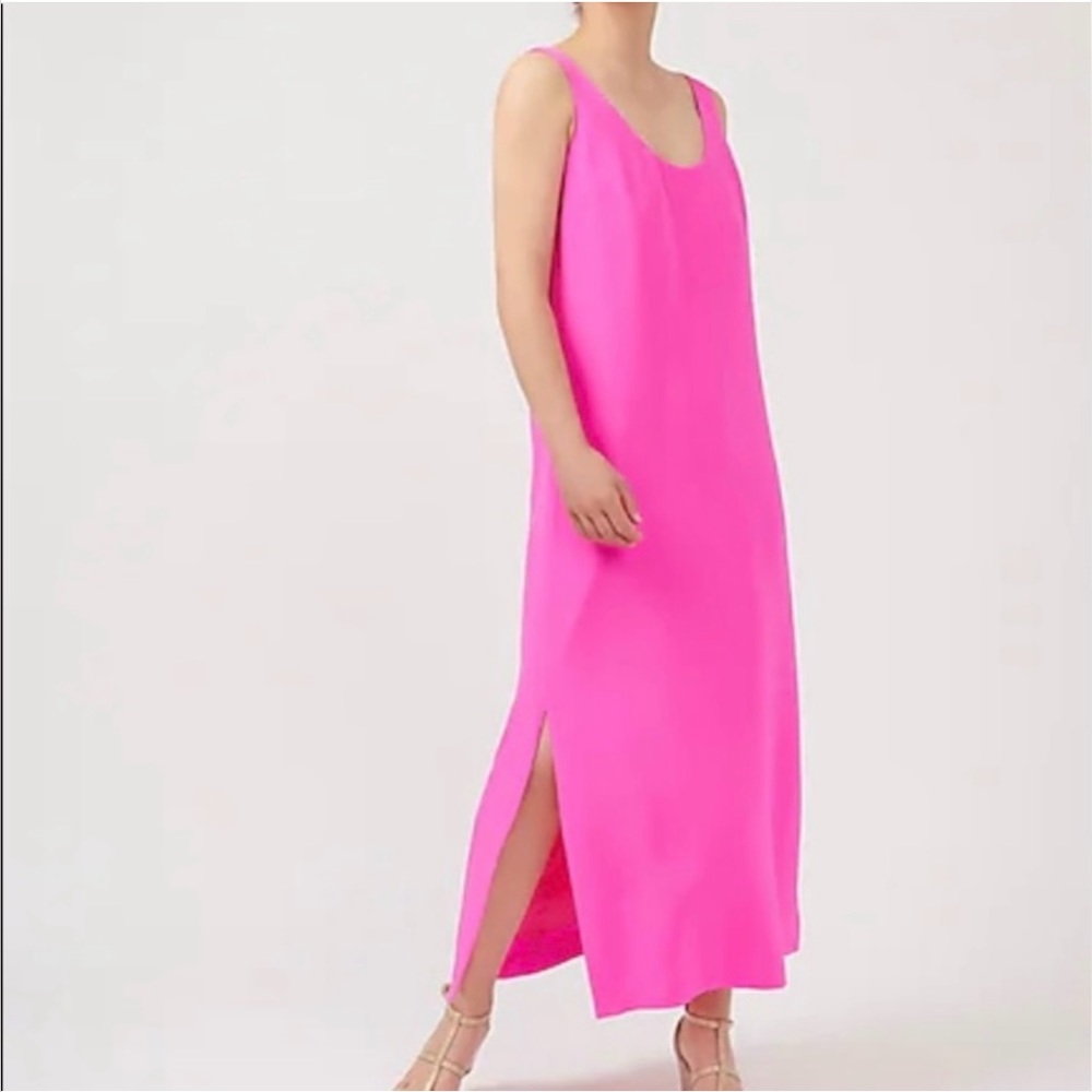 J Crew Silk Tricotine Hot Pink Dress size 2